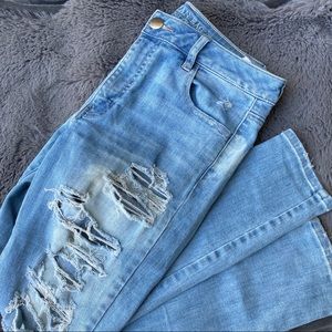 American Eagle High Rise Distressed Jegging Sz 10